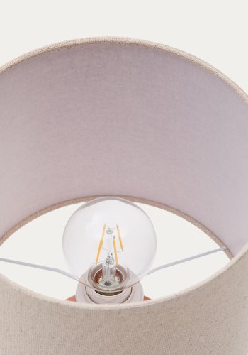 KAVE HOME Daeli keramisk bordlampe med oransje finish og beige bomull