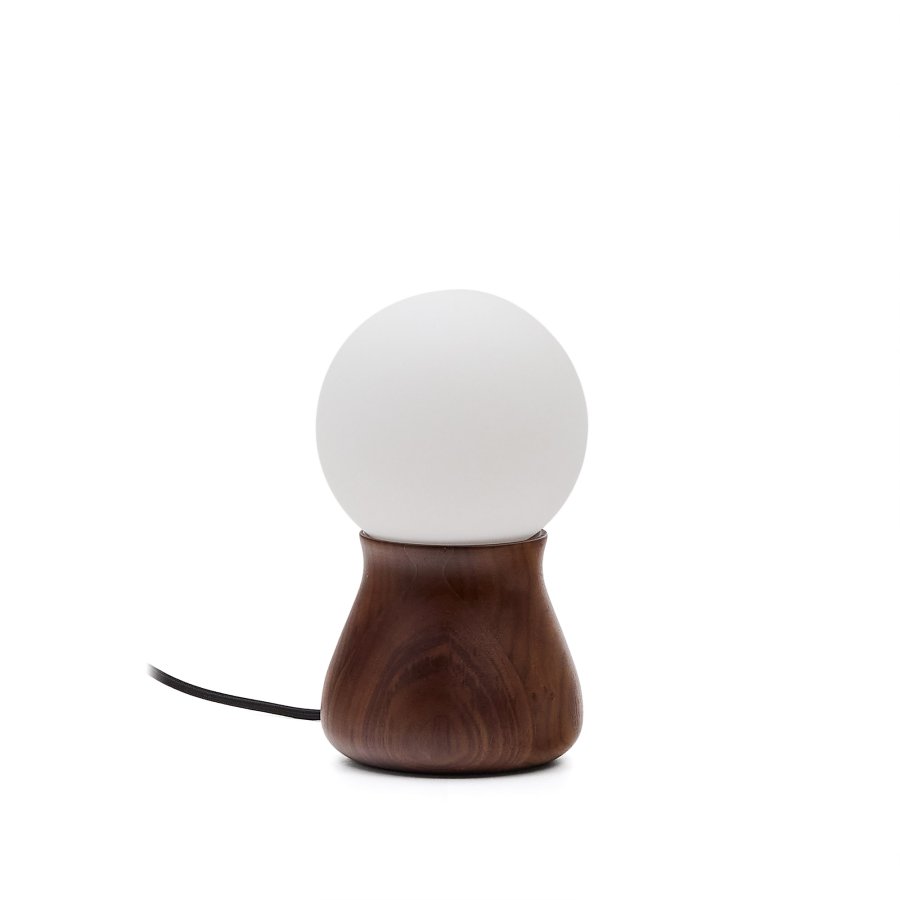 KAVE HOME Okeni bordlampe - glass og brun valntt finish