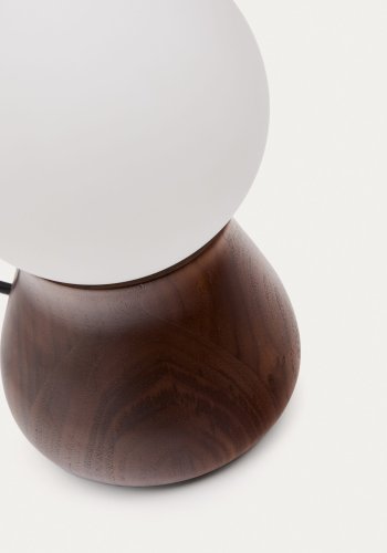 KAVE HOME Okeni bordlampe - glass og brun valntt finish