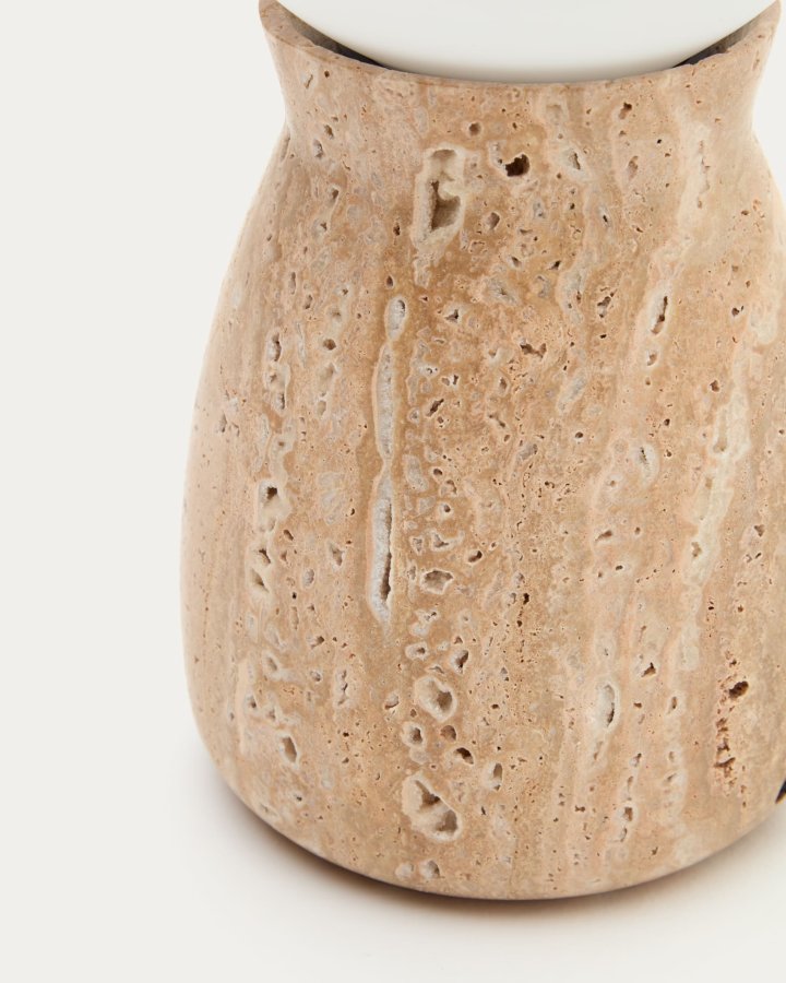 KAVE HOME Okeni bordlampe - glass og beige travertin