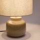 KAVE HOME Tay bordlampe i grnn keramikk og beige lin