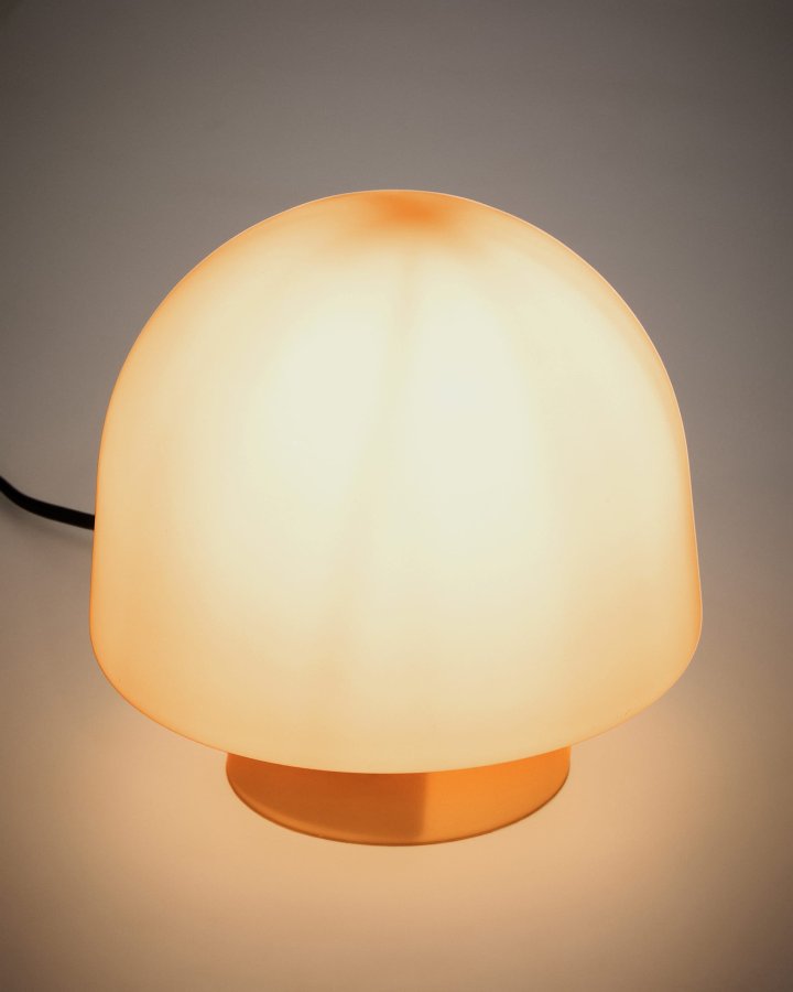 KAVE HOME Reig bordlampe, rund - oransje glass (20)