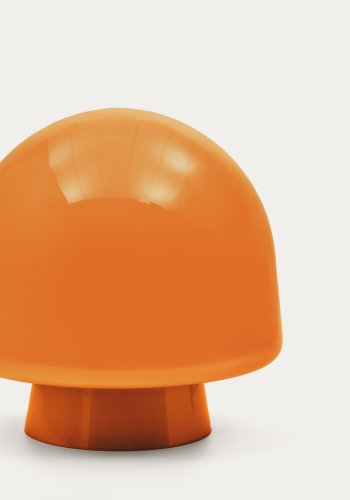 KAVE HOME Reig bordlampe, rund - oransje glass (20)