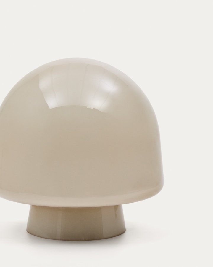 KAVE HOME Reig bordlampe, rund - grtt glass (20)