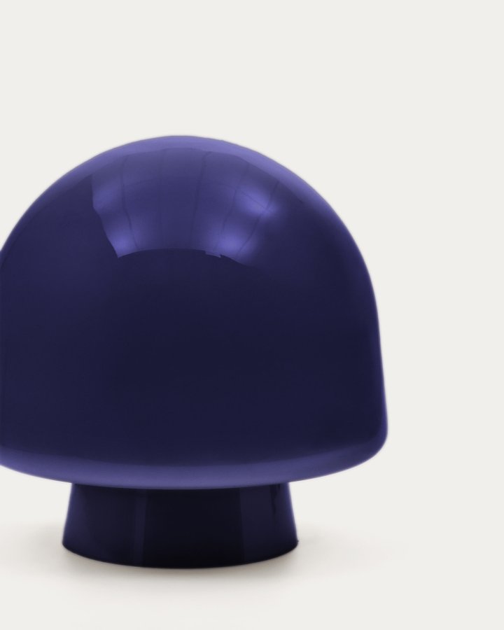 KAVE HOME Reig bordlampe, rund - bltt glass (20)