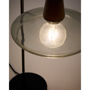 KAVE HOME Silex bordslampa med metallfot i grönt glas