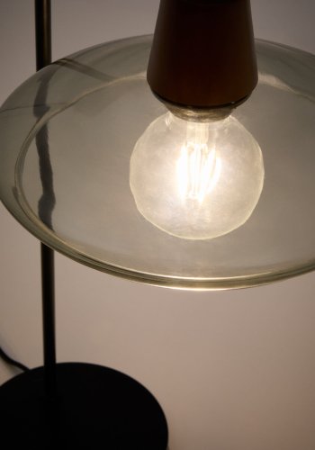 KAVE HOME Silex bordlampe med metallfot i grnt glass