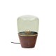 KAVE HOME Silex bordlampe, rund - grnt glass og brun valntt finish (20)