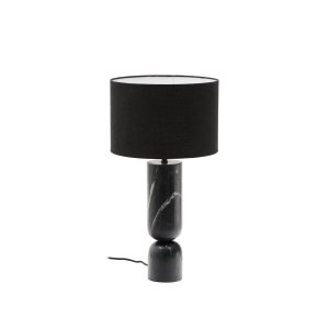 KAVE HOME Vex bordlampe i svart marmor med svart linskjerm