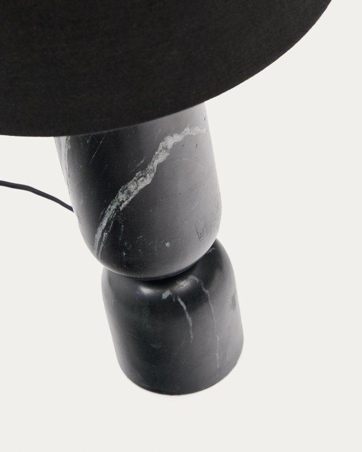 KAVE HOME Vex bordlampe i svart marmor med svart linskjerm