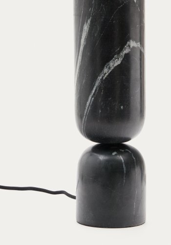 KAVE HOME Vex bordlampe i svart marmor med svart linskjerm