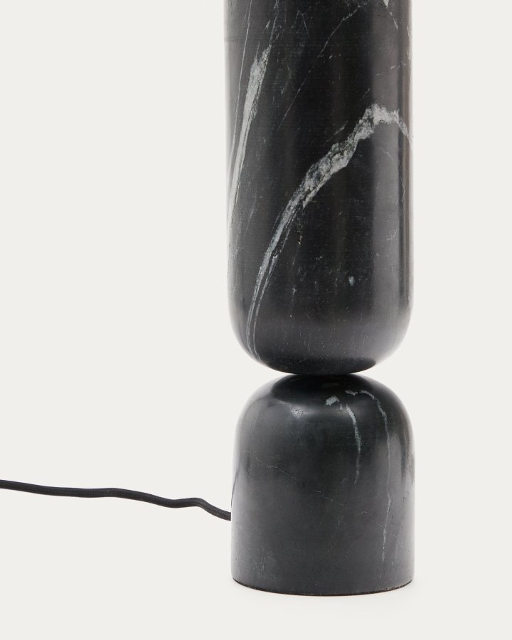 KAVE HOME Vex bordlampe i svart marmor med svart linskjerm