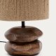 KAVE HOME Kor bordlampe laget av jute og akasietre i mrk utfrelse