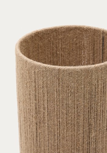 KAVE HOME Kor bordlampe laget av jute og akasietre i mrk utfrelse