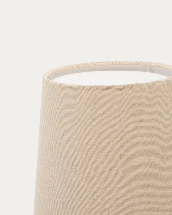 KAVE HOME Senni bordlampe - natur stof og sort metal