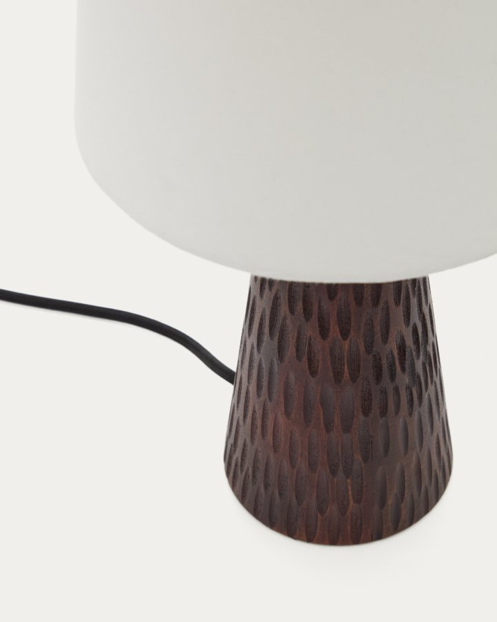 KAVE HOME Amire bordlampe laget av tre i mrk utfrelse