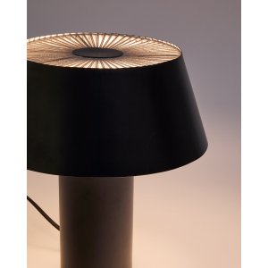 KAVE HOME Ancare bordslampa i svart metall och beige repsladd