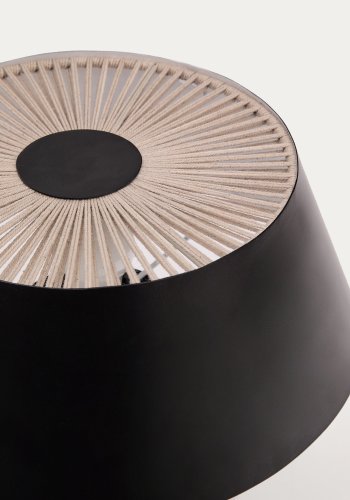 KAVE HOME Ancare bordlampe i svart metall og beige tauledning