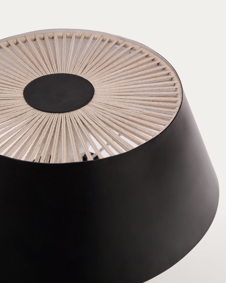 KAVE HOME Ancare bordlampe i svart metall og beige tauledning