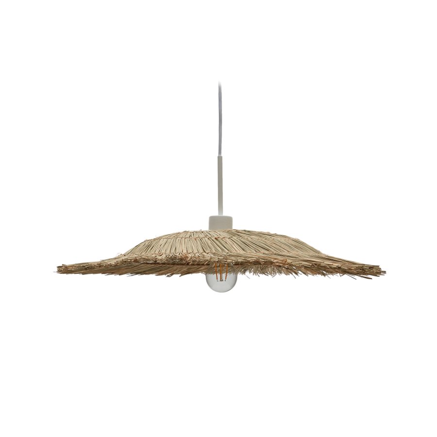 KAVE HOME Gualta taklampe, rund - naturlig polyrattan/rotting (60)