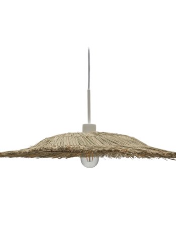 KAVE HOME Gualta taklampe, rund - naturlig polyrattan/rotting (60)
