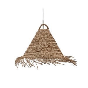 KAVE HOME Fonteta loftlampeskrm, rund - natur polyrattan/rattan (40)