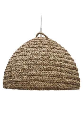KAVE HOME Fonteta taklampe, rund - naturlig polyrattan/rotting (60)