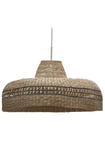 KAVE HOME Rupia taklampeskjerm i naturfiber med naturlig og sort finish, : 55 cm