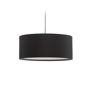 KAVE HOME Santana loftlampeskrm, rund - sort stof med hvid diffuser (50)