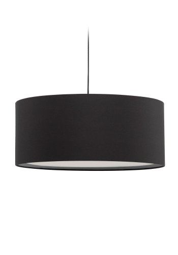 KAVE HOME Santana taklampeskjerm, rund - svart stoff med hvit diffuser (50)