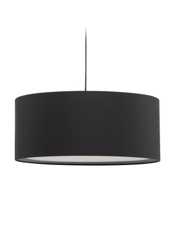 KAVE HOME Santana taklampeskjerm, rund - svart stoff med hvit diffuser (50)