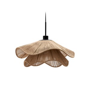 KAVE HOME Pontos loftlampeskrm, rund - natur jute (50)