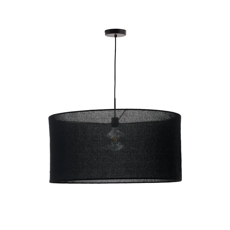 KAVE HOME Mariela taklampeskjerm i lin i svart utfrelse  80 x 40 cm