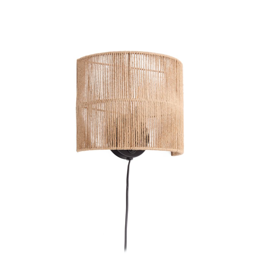 KAVE HOME Canar vegglampe laget av jute med naturlig overflate