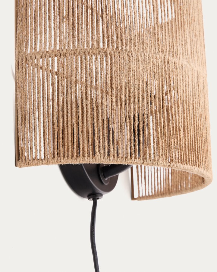KAVE HOME Canar vegglampe laget av jute med naturlig overflate