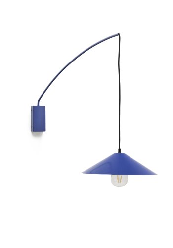 KAVE HOME Kally vegglampe, m. justerbar kabel og svingarm - bltt metall