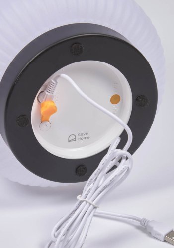 KAVE HOME Verona bordlampe - hvit polyetylen og svart jern