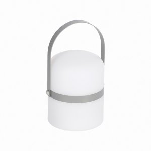 KAVE HOME Janvir uppladdningsbar bordslampa - vit plast och ljusgr metall
