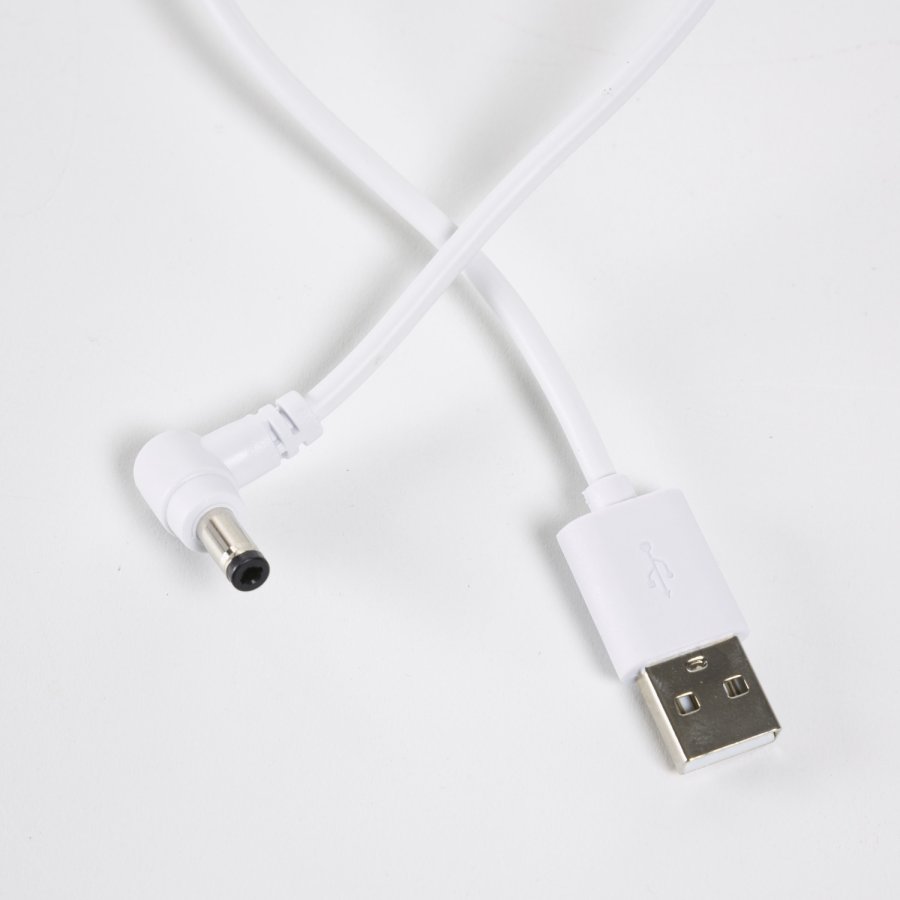 KAVE HOME Janvir oppladbar bordlampe - hvit plast og lysegr metall