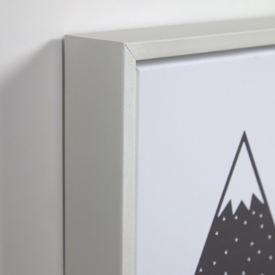 KAVE HOME Nisi-bilde - hvitt lerret og MDF (sett med 3)