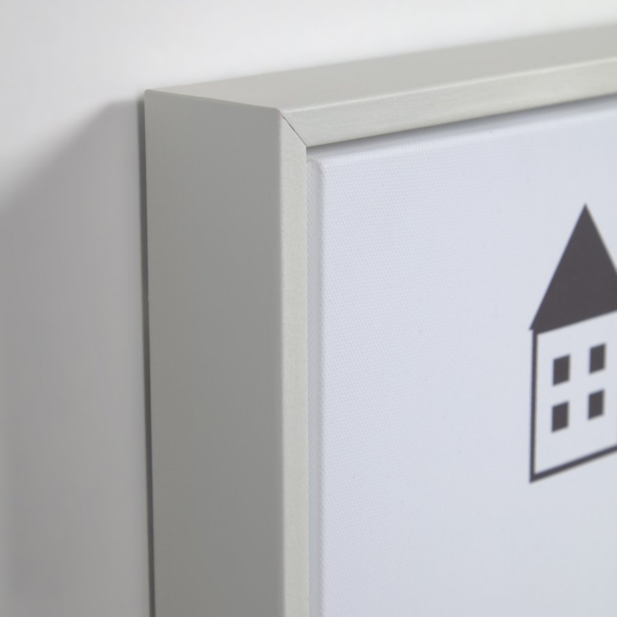 KAVE HOME Nisi-bilde - hvitt lerret og MDF (sett med 3)