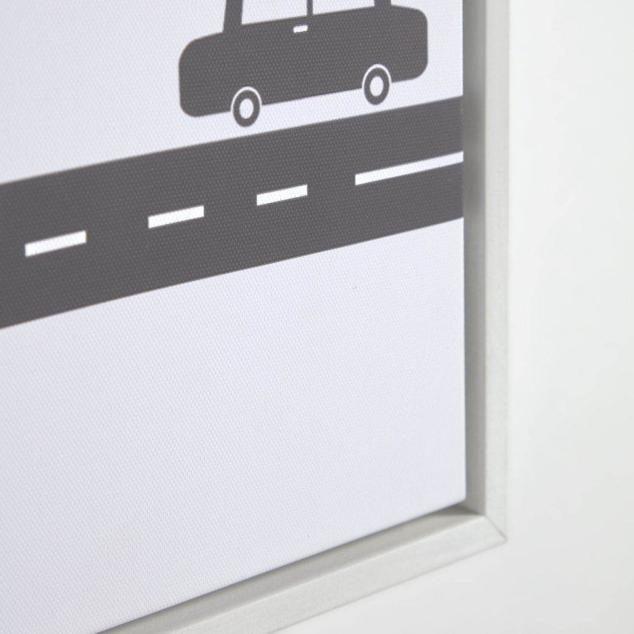 KAVE HOME Nisi-bilde - hvitt lerret og MDF (sett med 3)