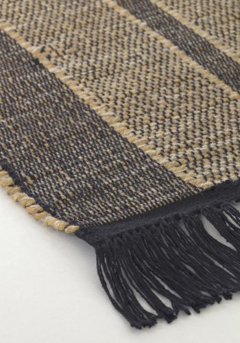 KAVE HOME Brunilda teppe - brunt/svart sjgress/ull/bomull (200x300)