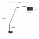 KAVE HOME Ciana gulvlampe - sort bomull/plast/metall
