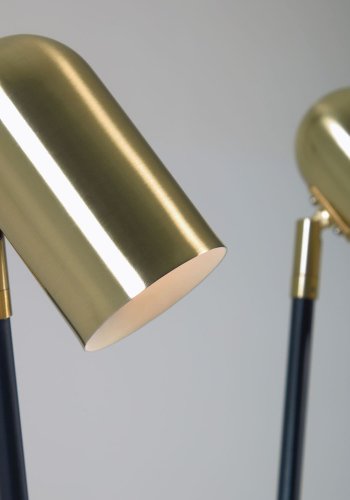 KAVE HOME Clemence gulvlampe - gull og sort metall