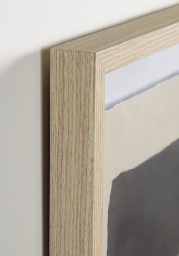 KAVE HOME Naira sirkulrt bilde - glass, beige og svart lerret, polystyren (90x60)