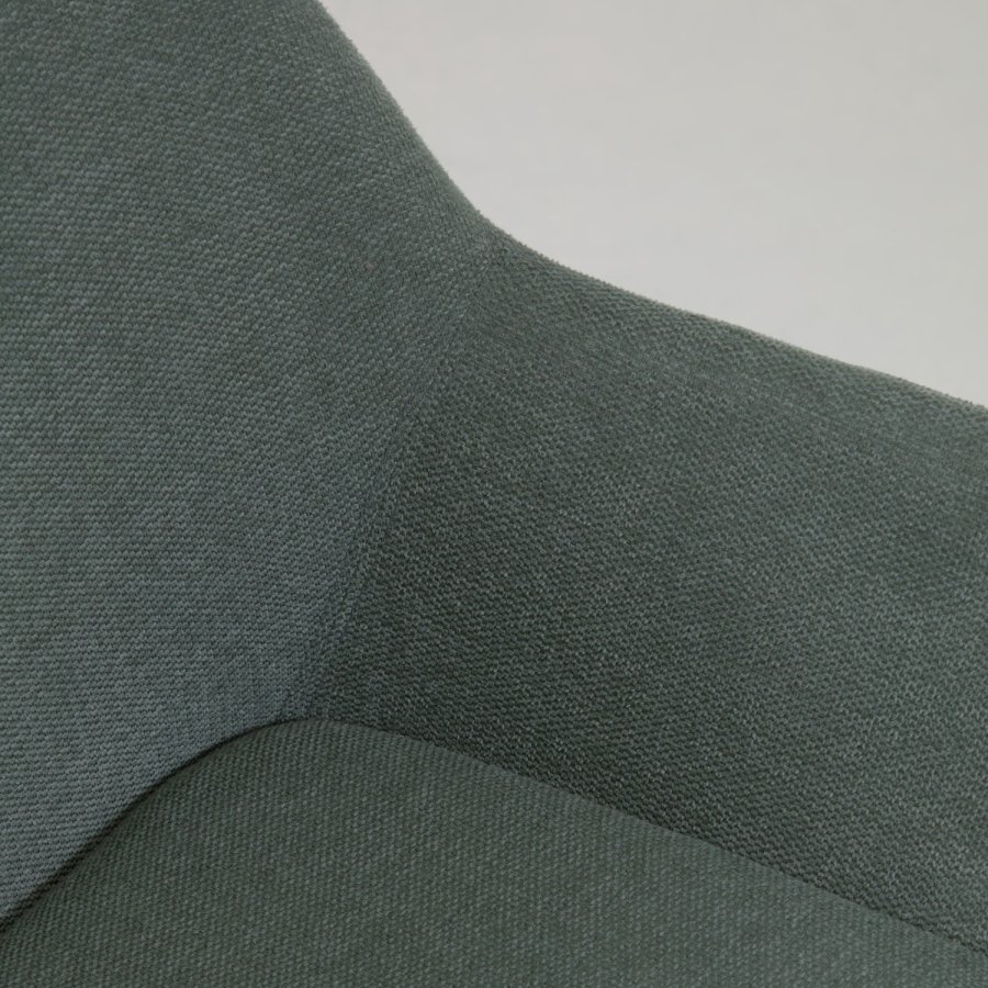 KAVE HOME Konna spisebordstol, med armlener - grnn polyester og brunt ask