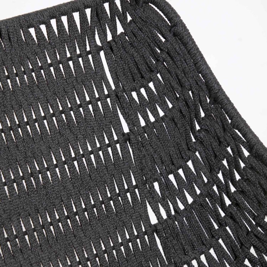 KAVE HOME Abeli lenestol, med stoffpute - svart tau og stl