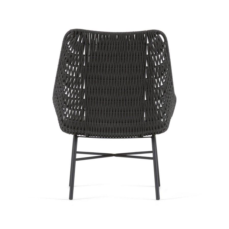 KAVE HOME Abeli lenestol, med stoffpute - svart tau og stl