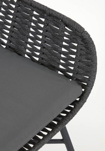 KAVE HOME Abeli lenestol, med stoffpute - svart tau og stl